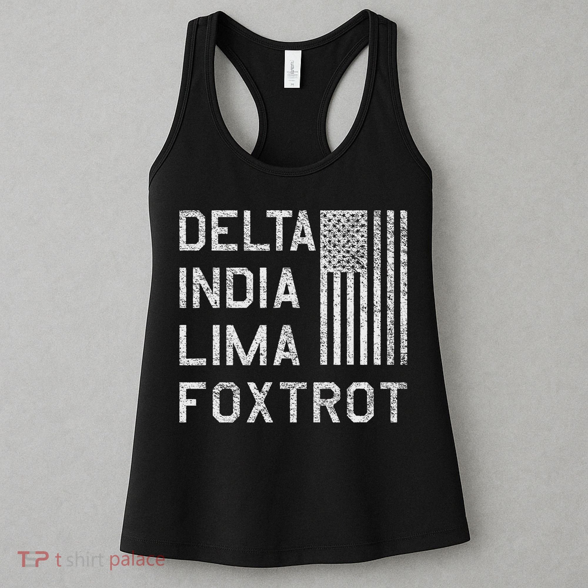 Dilf Dela India Lima Foxro Us Flag American Pario Women's Tank Top