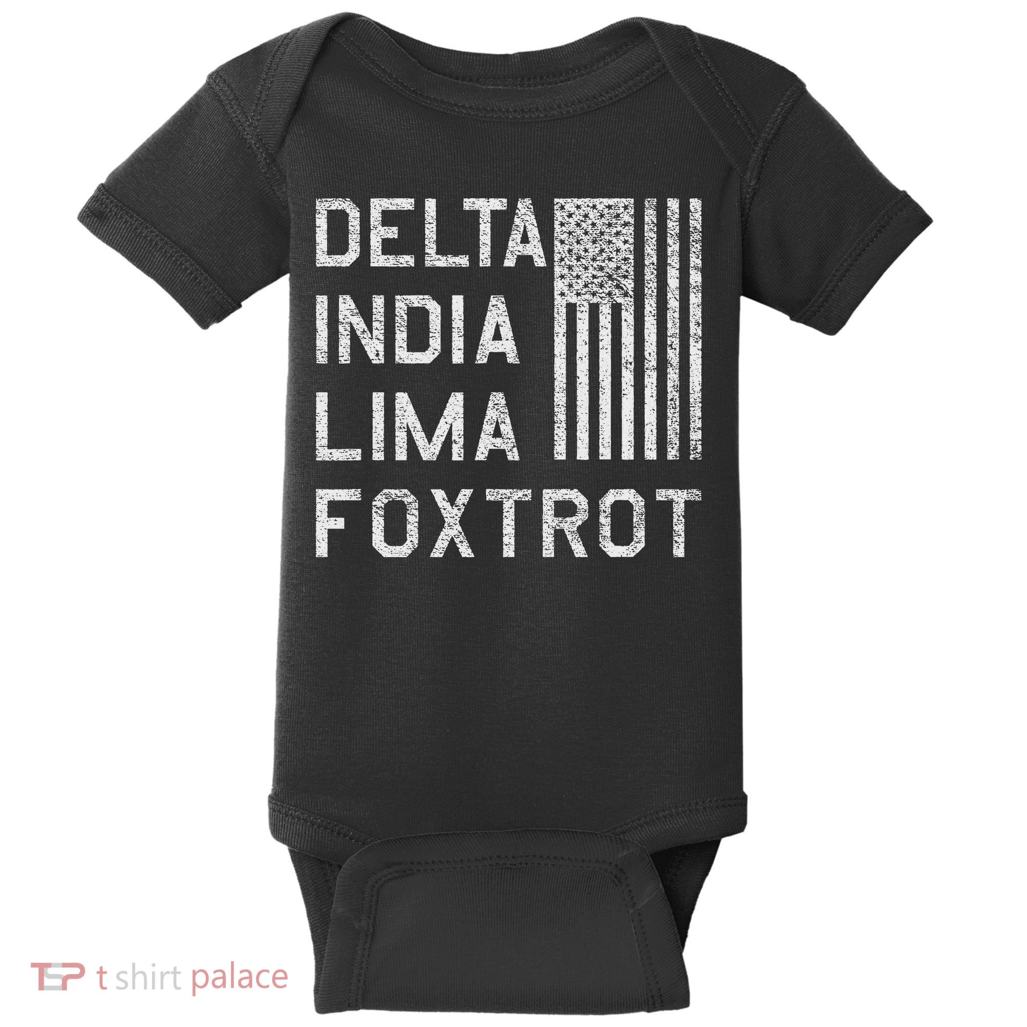 Dilf Dela India Lima Foxro Us Flag American Pario Baby Bodysuit