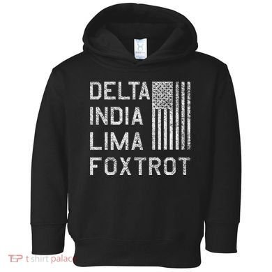 Dilf Dela India Lima Foxro Us Flag American Pario Toddler Hoodie