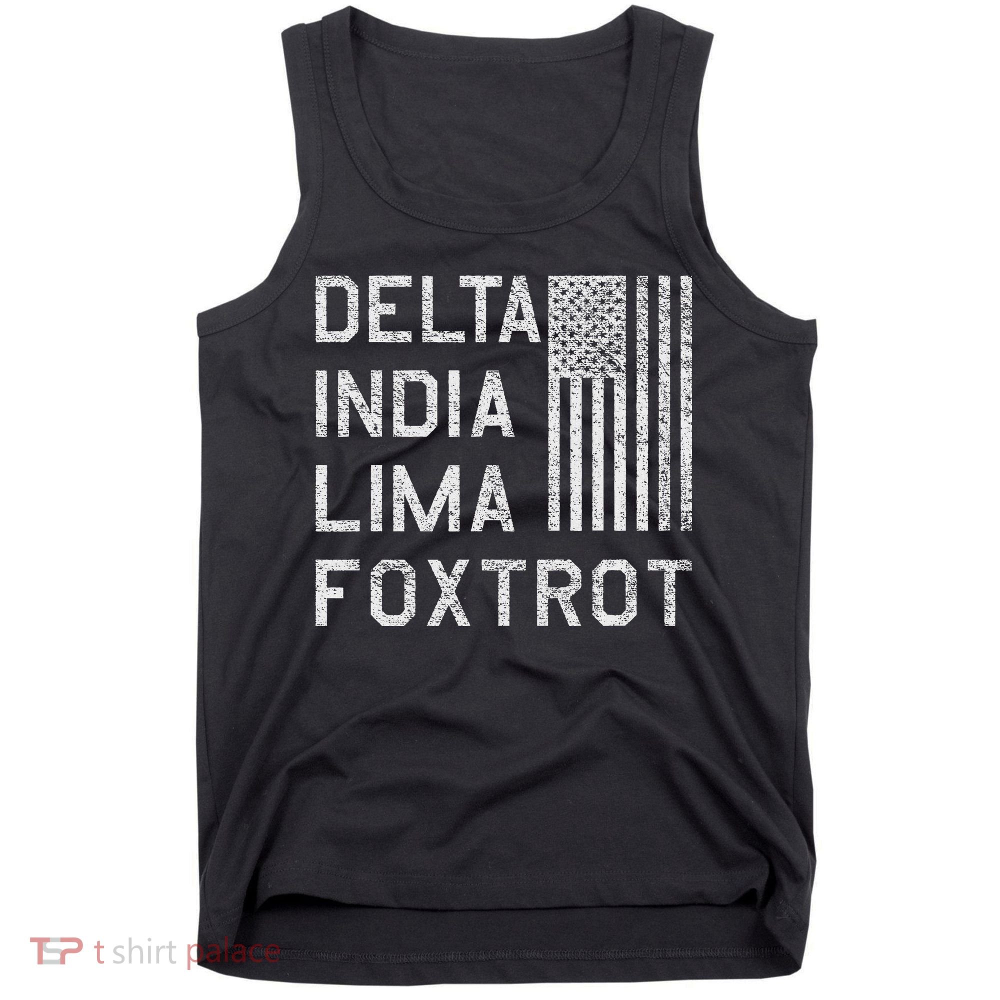 Dilf Dela India Lima Foxro Us Flag American Pario Tank Top