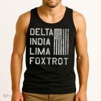 Dilf Dela India Lima Foxro Us Flag American Pario Tank Top thumb 3