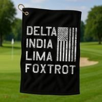 Dilf Dela India Lima Foxro Us Flag American Pario Golf Towel thumb 1