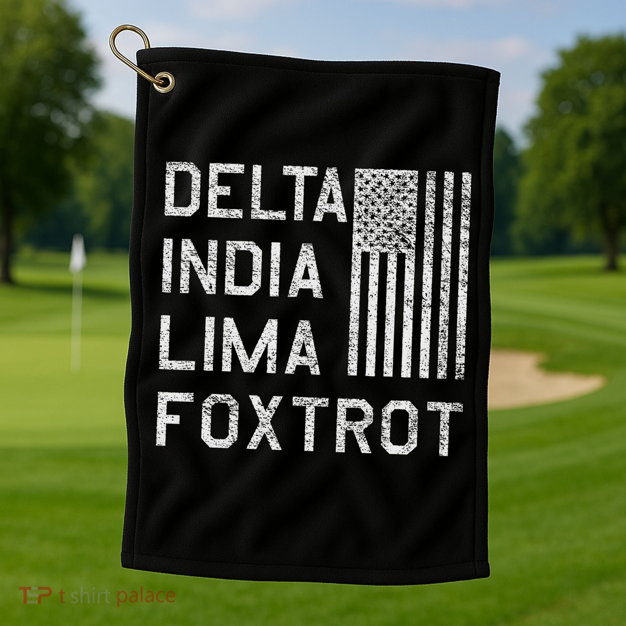 Dilf Dela India Lima Foxro Us Flag American Pario Golf Towel
