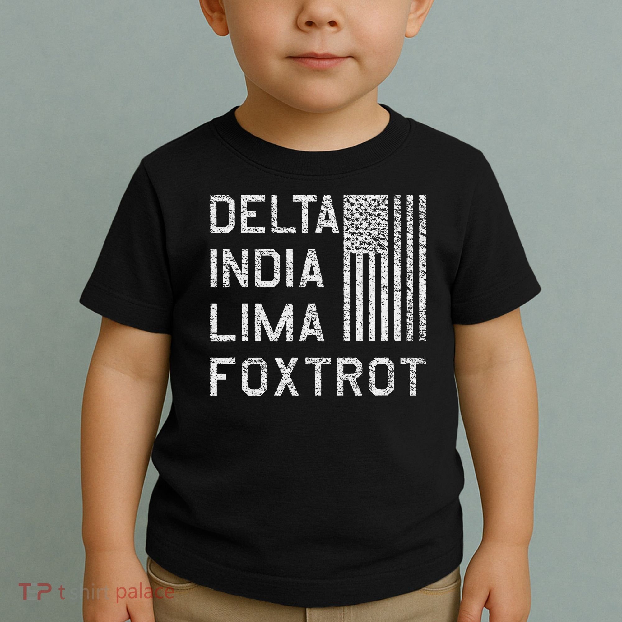 Dilf Dela India Lima Foxro Us Flag American Pario Toddler T-Shirt