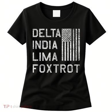 Dilf Dela India Lima Foxro Us Flag American Pario Women's T-Shirt