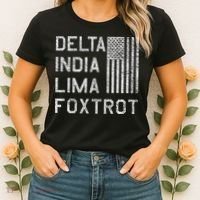 Dilf Dela India Lima Foxro Us Flag American Pario Women's T-Shirt thumb 2