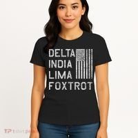 Dilf Dela India Lima Foxro Us Flag American Pario Women's T-Shirt thumb 4
