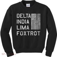 Dilf Dela India Lima Foxro Us Flag American Pario Kids Sweatshirt thumb 0