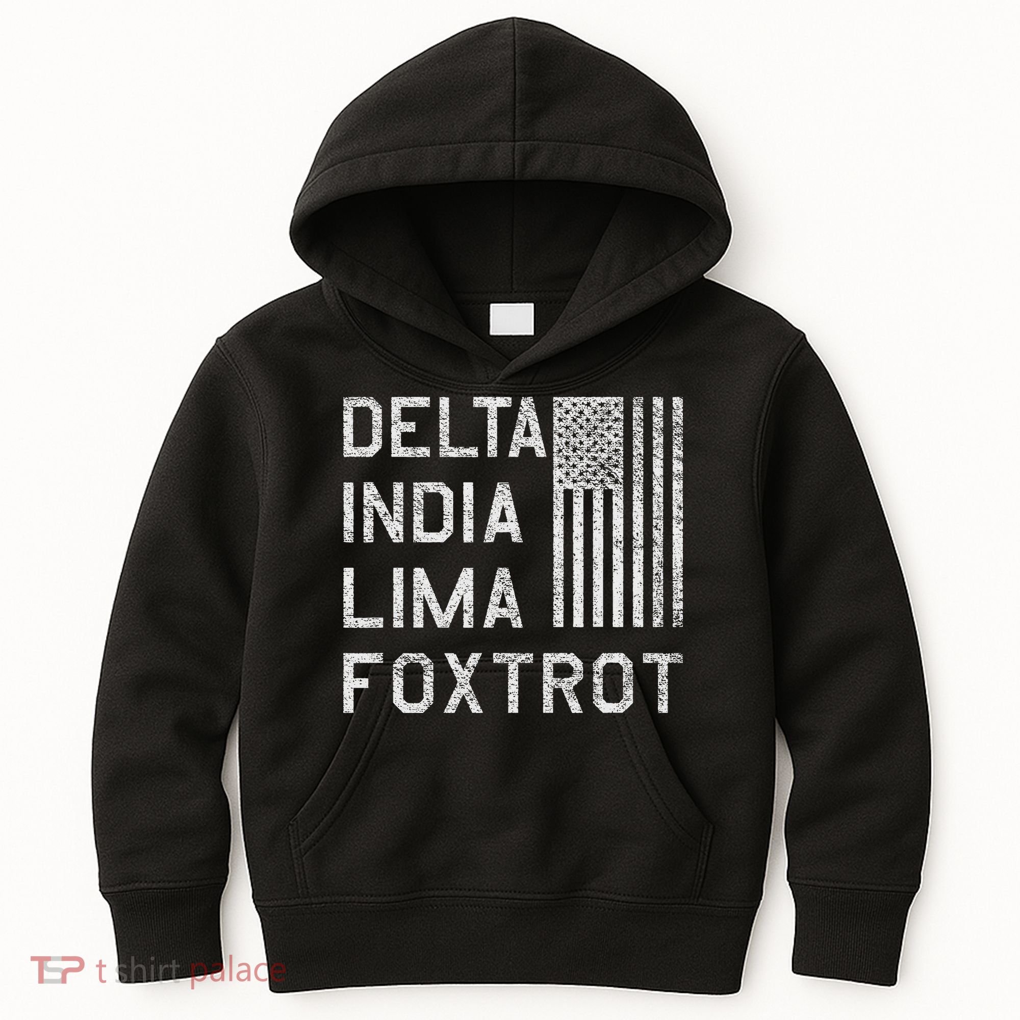Dilf Dela India Lima Foxro Us Flag American Pario Kids Hoodie