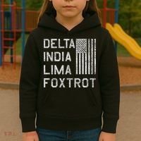 Dilf Dela India Lima Foxro Us Flag American Pario Kids Hoodie thumb 3