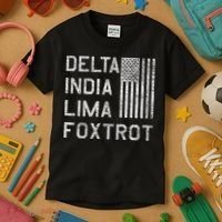 Dilf Dela India Lima Foxro Us Flag American Pario Kids T-Shirt thumb 3