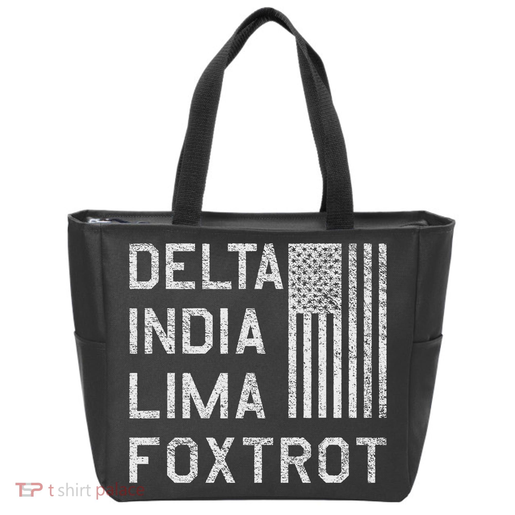 Dilf Dela India Lima Foxro Us Flag American Pario Tote Bag