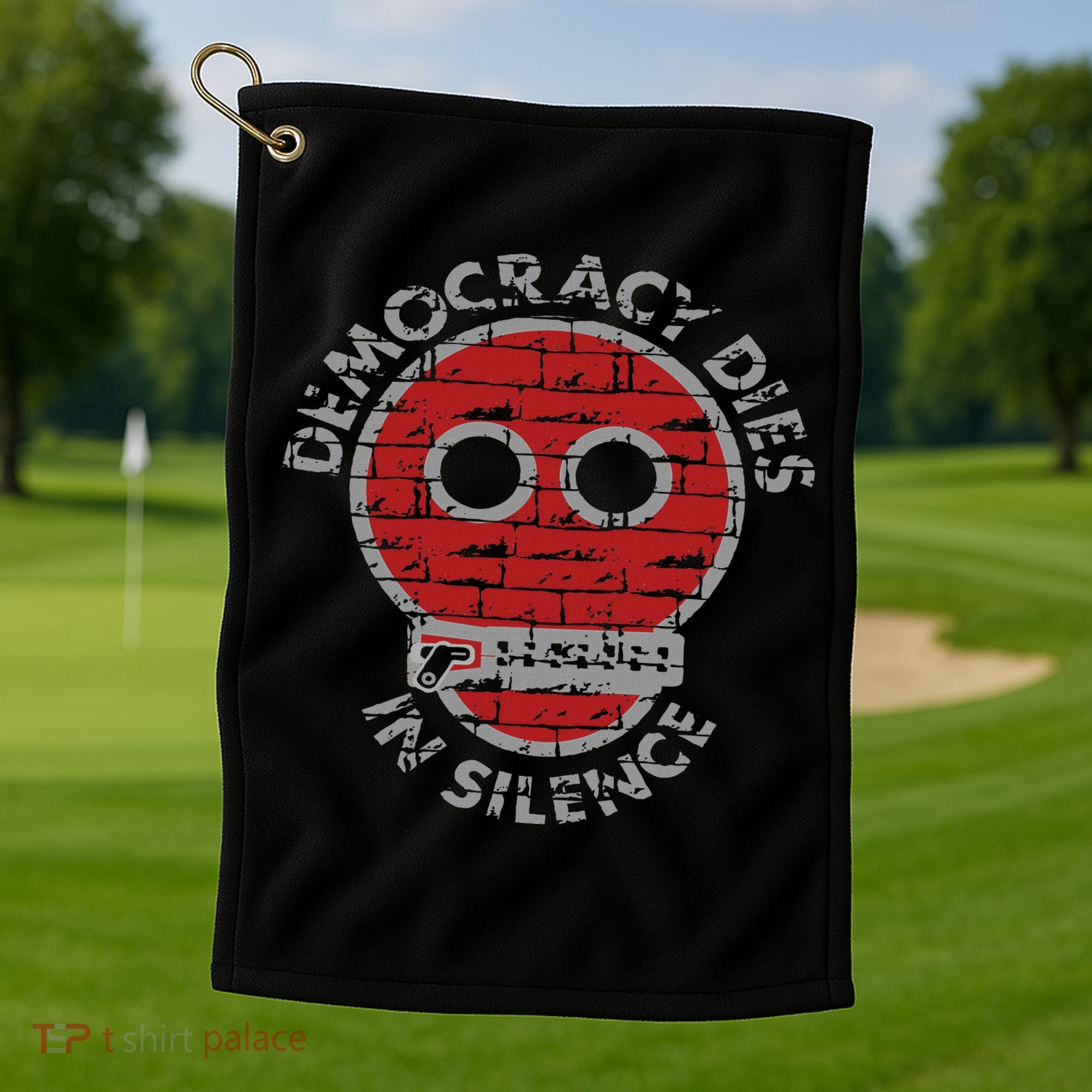 Democracy Dies In Silence Freedom Of Expression Golf Towel