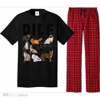 DILF Damn I Love Felines Funny Cat Kitty Lover Pajama Set thumb 0