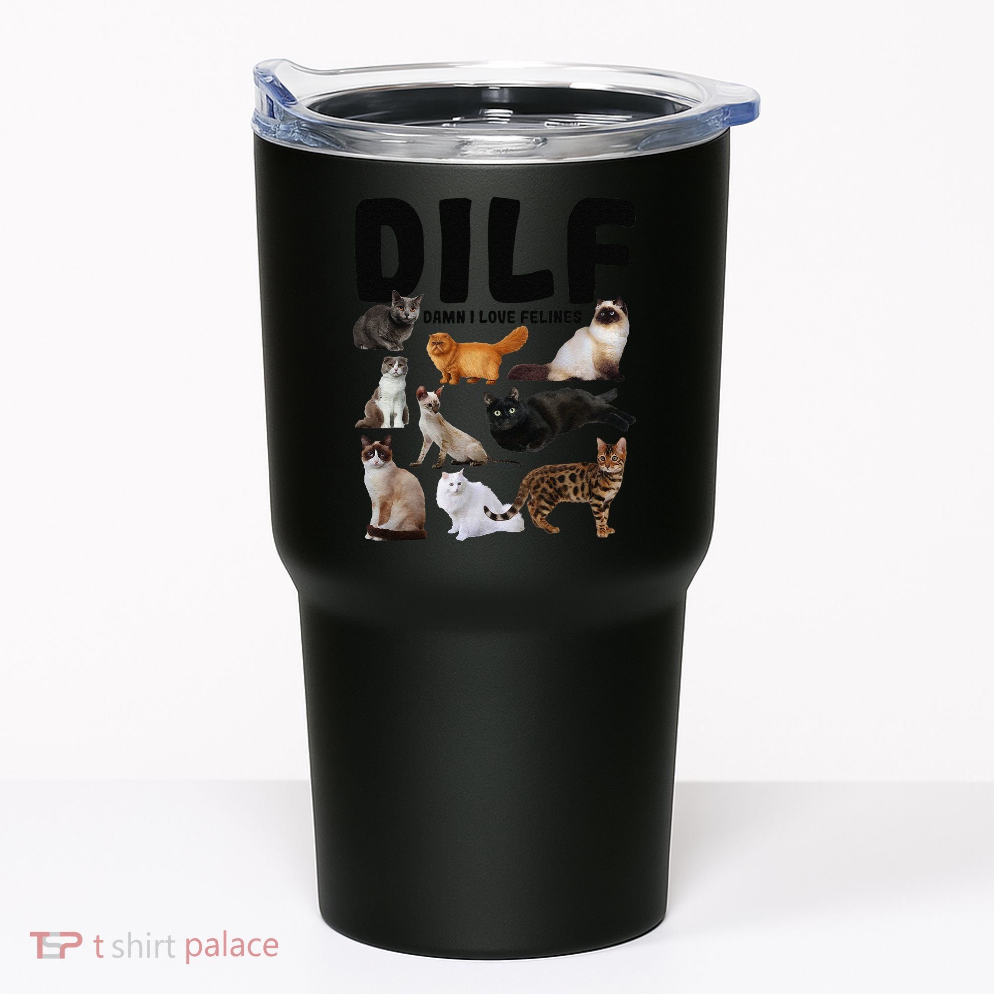 DILF Damn I Love Felines Funny Cat Kitty Lover Tumbler