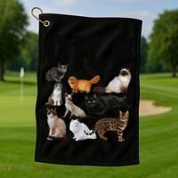 DILF Damn I Love Felines Funny Cat Kitty Lover Golf Towel thumb 1