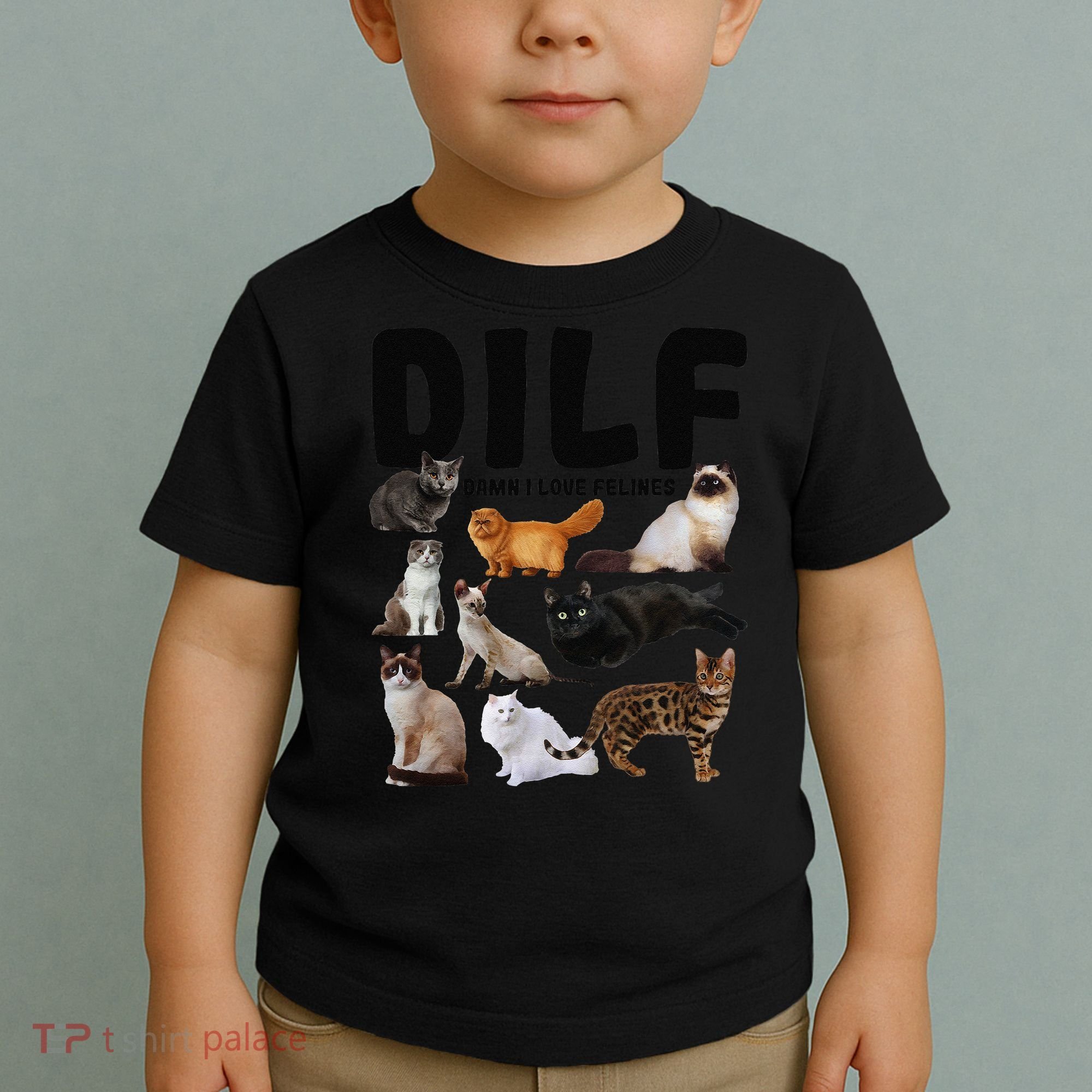 DILF Damn I Love Felines Funny Cat Kitty Lover Toddler T-Shirt