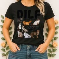 DILF Damn I Love Felines Funny Cat Kitty Lover Women's T-Shirt thumb 2