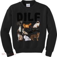DILF Damn I Love Felines Funny Cat Kitty Lover Kids Sweatshirt thumb 0