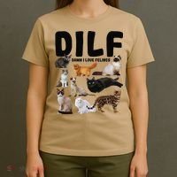 DILF Damn I Love Felines Funny Cat Kitty Lover T-Shirt thumb 4