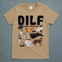 DILF Damn I Love Felines Funny Cat Kitty Lover T-Shirt thumb 5