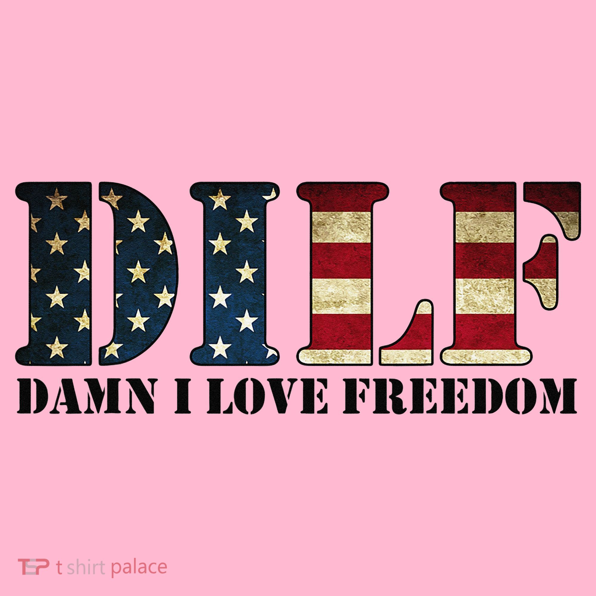 DILF Damn I Love Freedom Funny Patriotic USA Flag Coaster