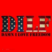 DILF Damn I Love Freedom Funny Patriotic USA Flag Santa Hat thumb 1