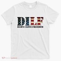 DILF Damn I Love Freedom Funny Patriotic USA Flag T-Shirt thumb 0