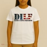 DILF Damn I Love Freedom Funny Patriotic USA Flag T-Shirt thumb 4