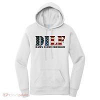 DILF Damn I Love Freedom Funny Patriotic USA Flag Women's Hoodie thumb 0