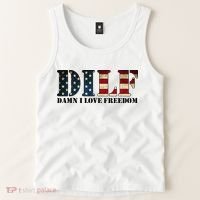 DILF Damn I Love Freedom Funny Patriotic USA Flag Tank Top thumb 2