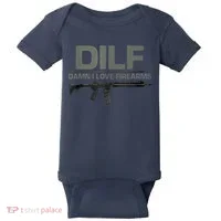 DILF Damn I Love Firearms Funny Baby Bodysuit thumb 0