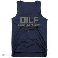 DILF Damn I Love Firearms Funny Tank Top thumb 0