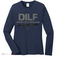 DILF Damn I Love Firearms Funny Women's Long Sleeve Shirt thumb 0
