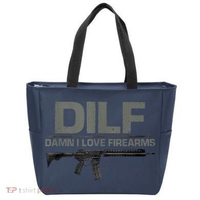 DILF Damn I Love Firearms Funny Tote Bag