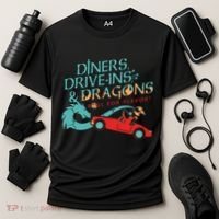 Diners Drive Ins And Dragons Roll For Flavor Cooling Performance Crew T-Shirt thumb 3