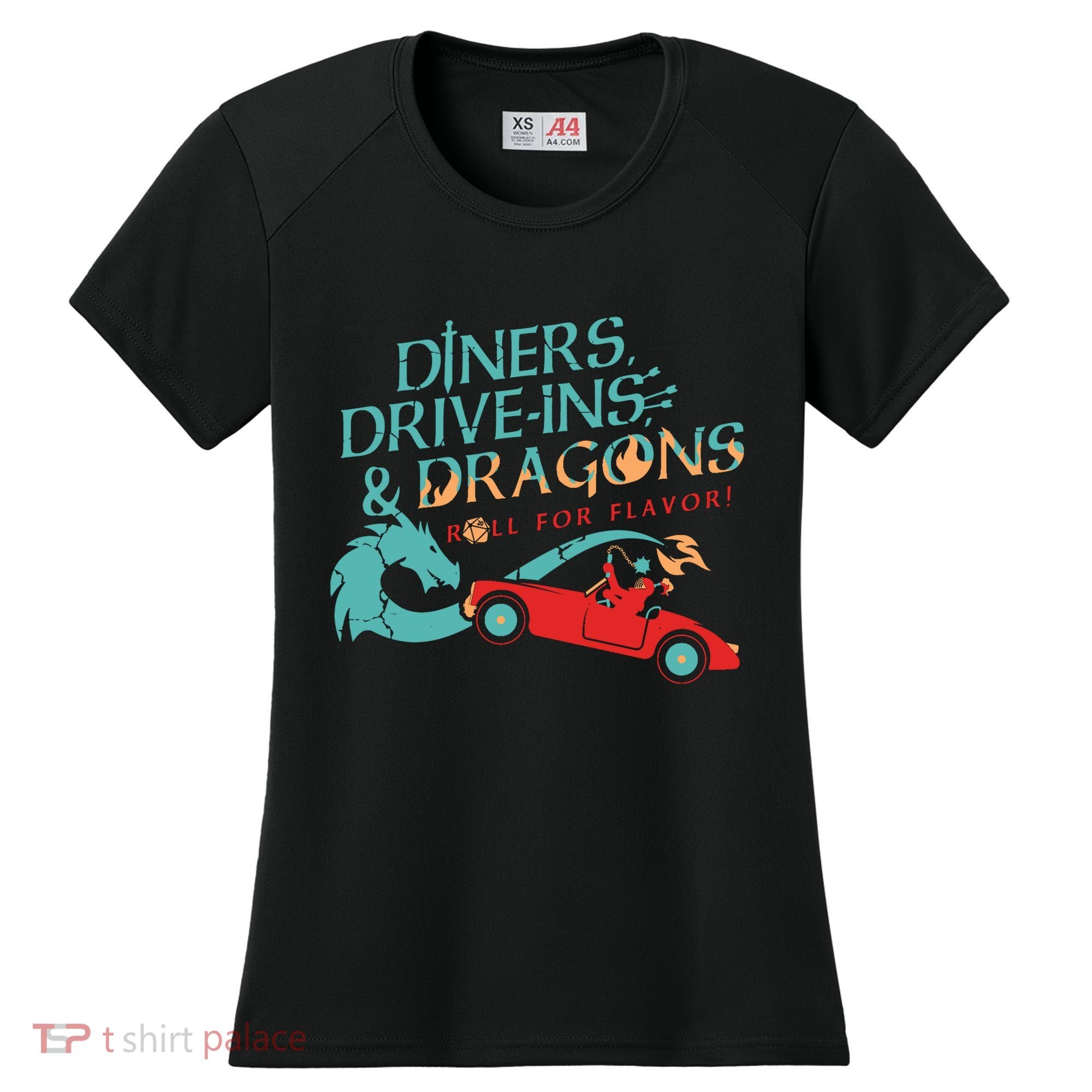 Diners Drive Ins And Dragons Roll For Flavor Women's Cooling Performance Crew T-Shirt