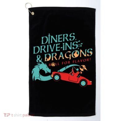 Diners Drive Ins And Dragons Roll For Flavor Golf Towel