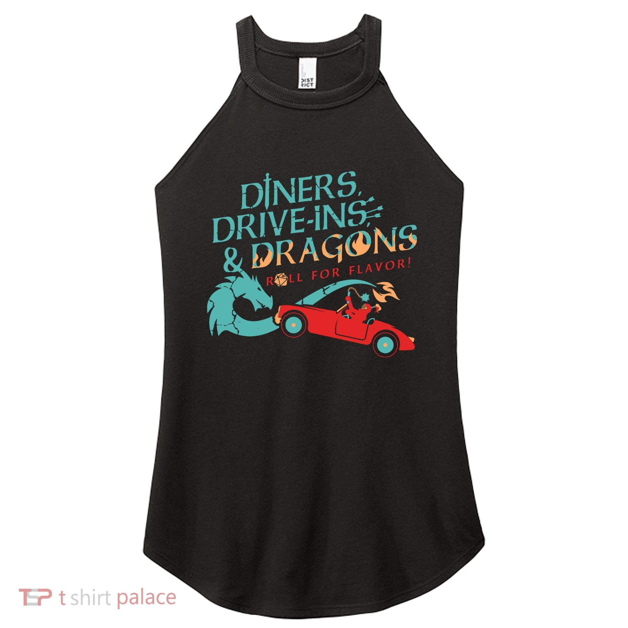 Diners Drive Ins And Dragons Roll For Flavor Women's Perfect Tri Rocker Tank