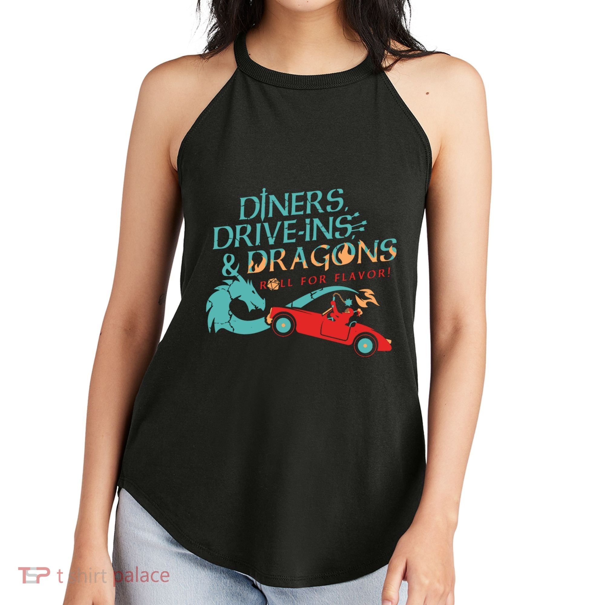 Diners Drive Ins And Dragons Roll For Flavor Women's Perfect Tri Rocker Tank