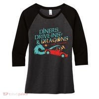 Diners Drive Ins And Dragons Roll For Flavor Women's Tri-Blend 3/4-Sleeve Raglan Shirt thumb 0