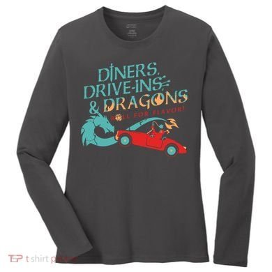Diners Drive Ins And Dragons Roll For Flavor Women's Long Sleeve Shirt