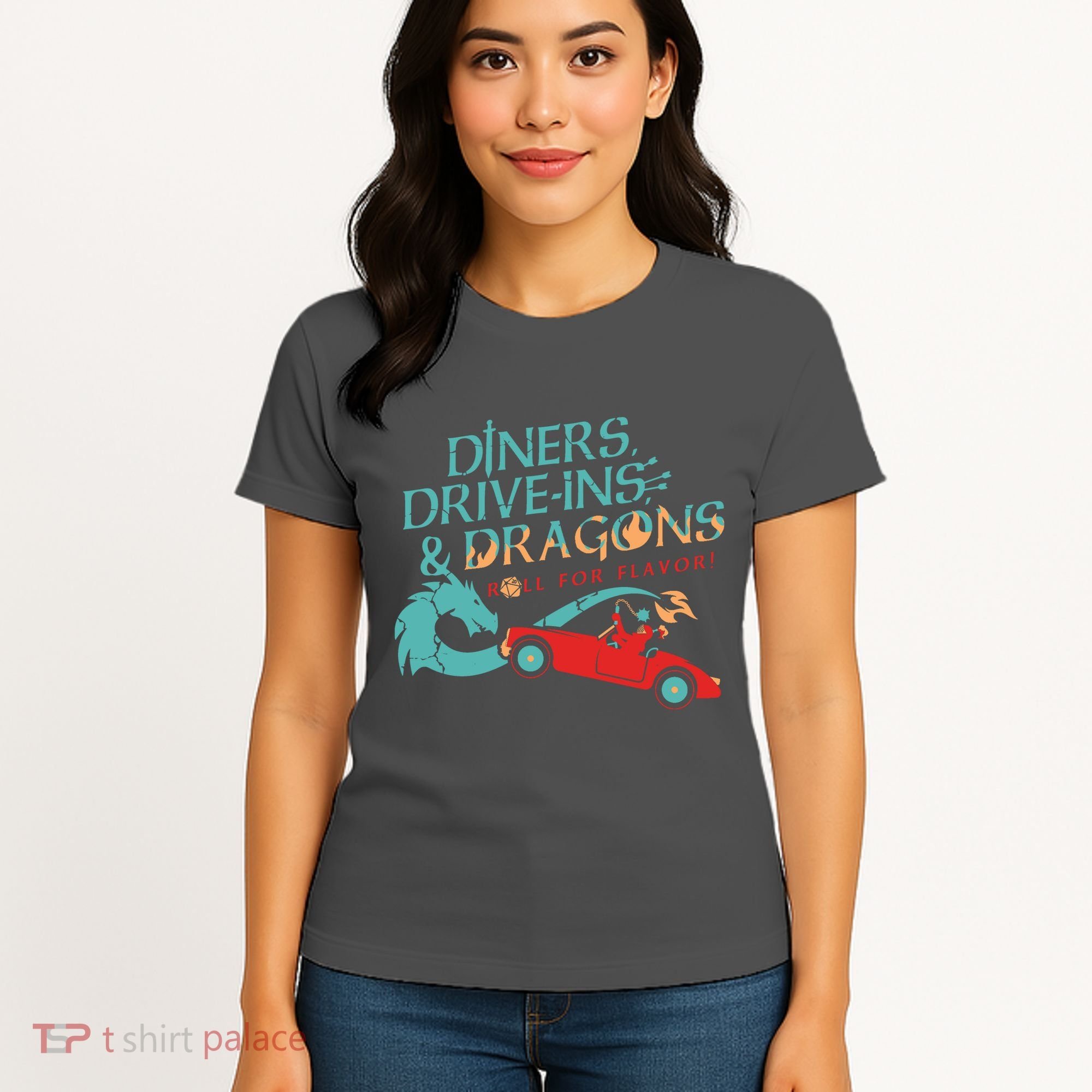 Diners Drive Ins And Dragons Roll For Flavor Women's T-Shirt