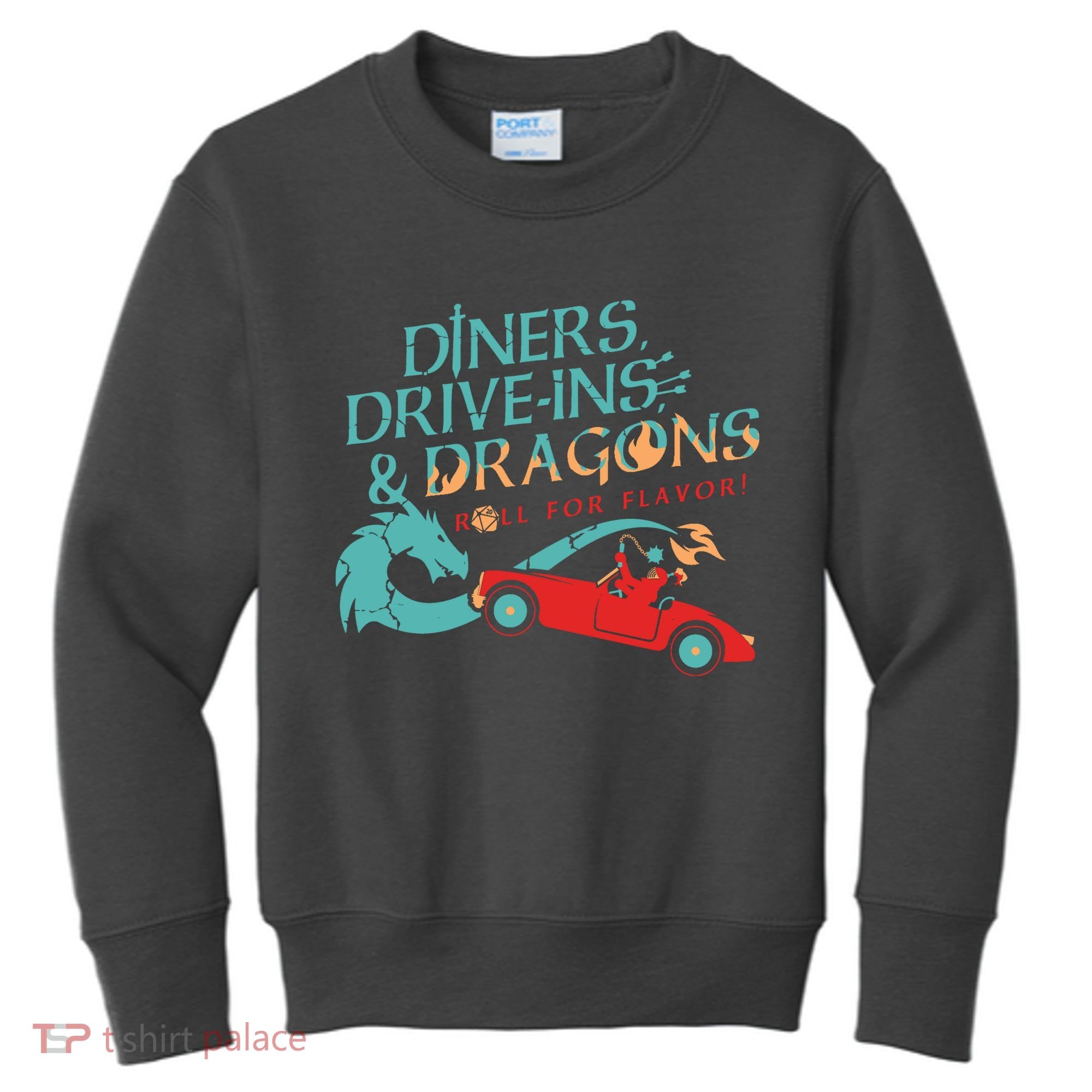 Diners Drive Ins And Dragons Roll For Flavor Kids Sweatshirt
