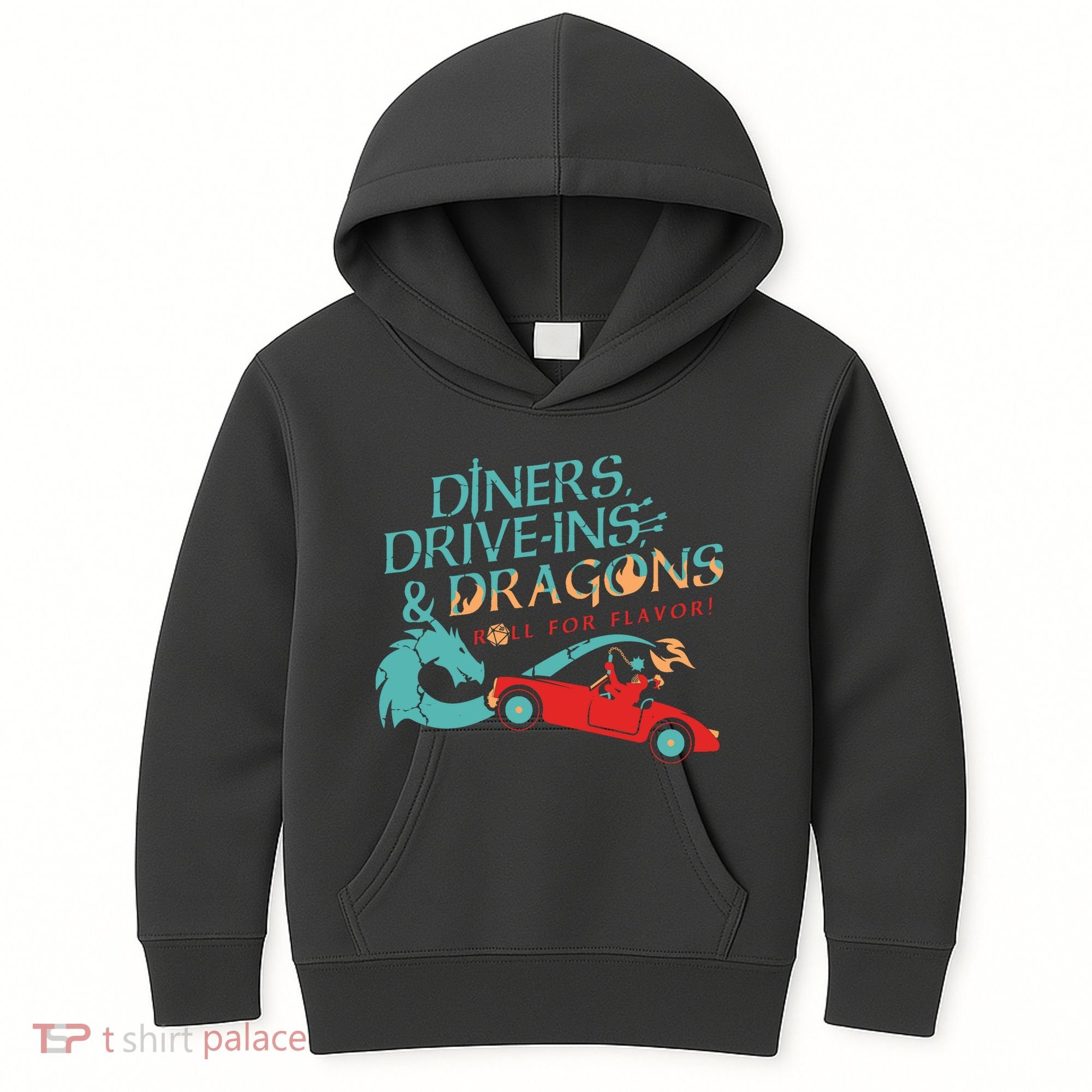 Diners Drive Ins And Dragons Roll For Flavor Kids Hoodie