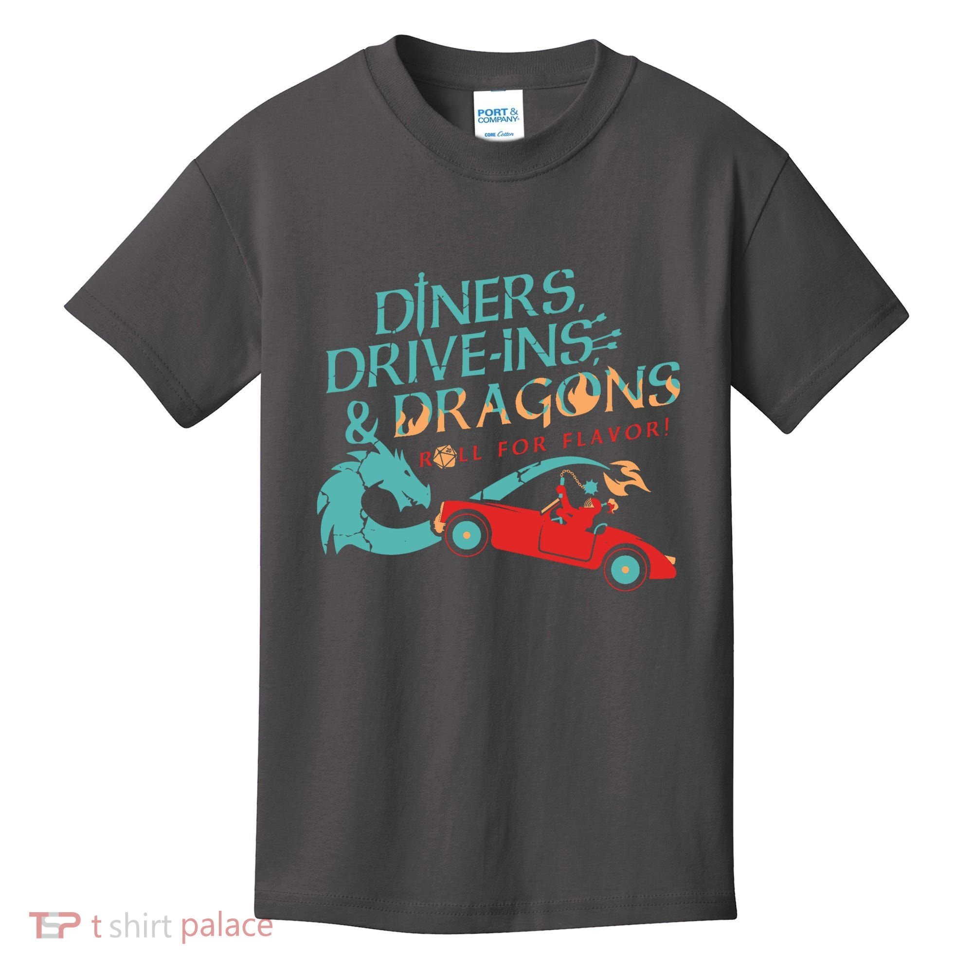 Diners Drive Ins And Dragons Roll For Flavor Kids T-Shirt