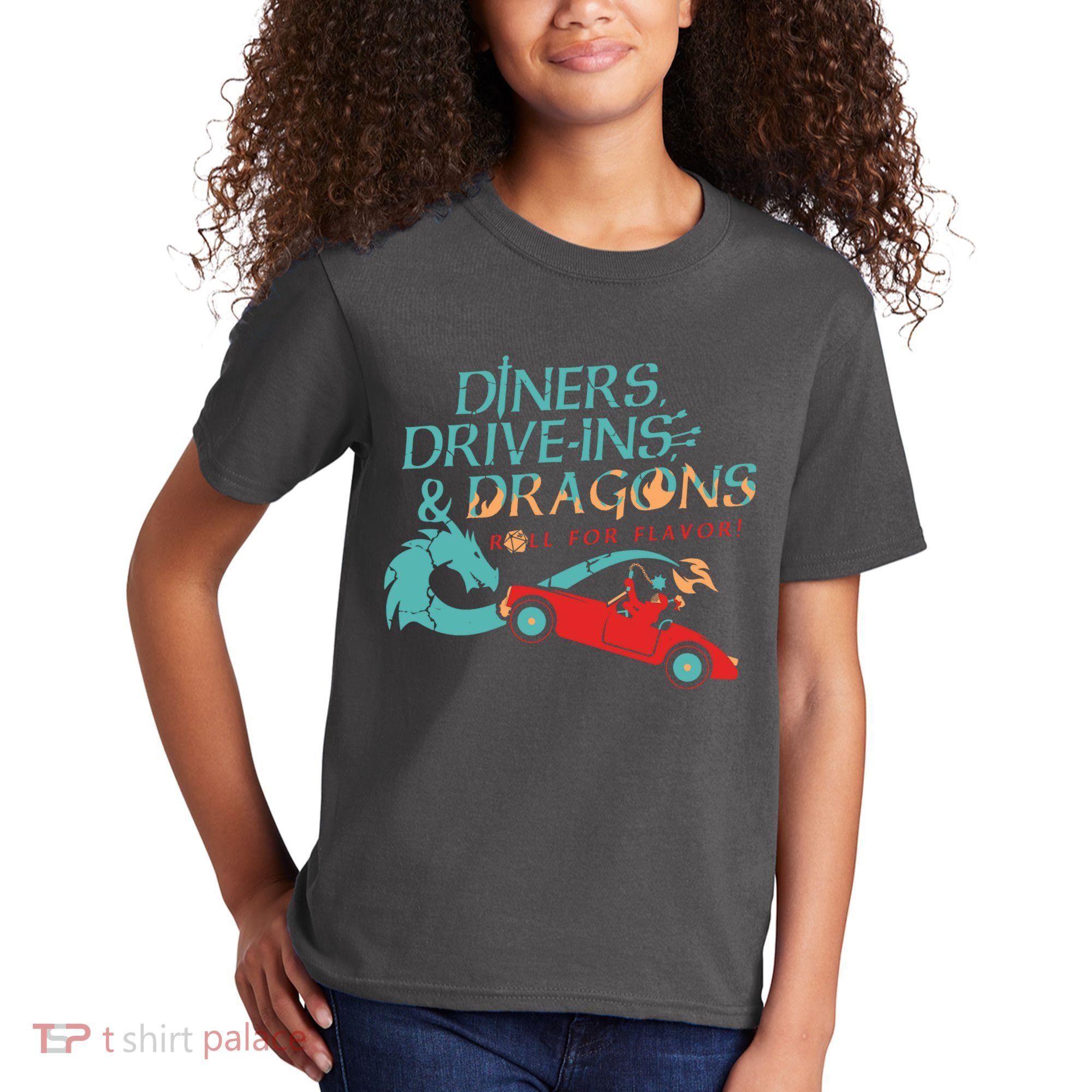 Diners Drive Ins And Dragons Roll For Flavor Kids T-Shirt