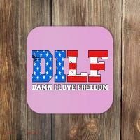 Dilf Damn I Love Freedom Coaster thumb 0