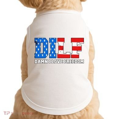 Dilf Damn I Love Freedom Doggie Tank