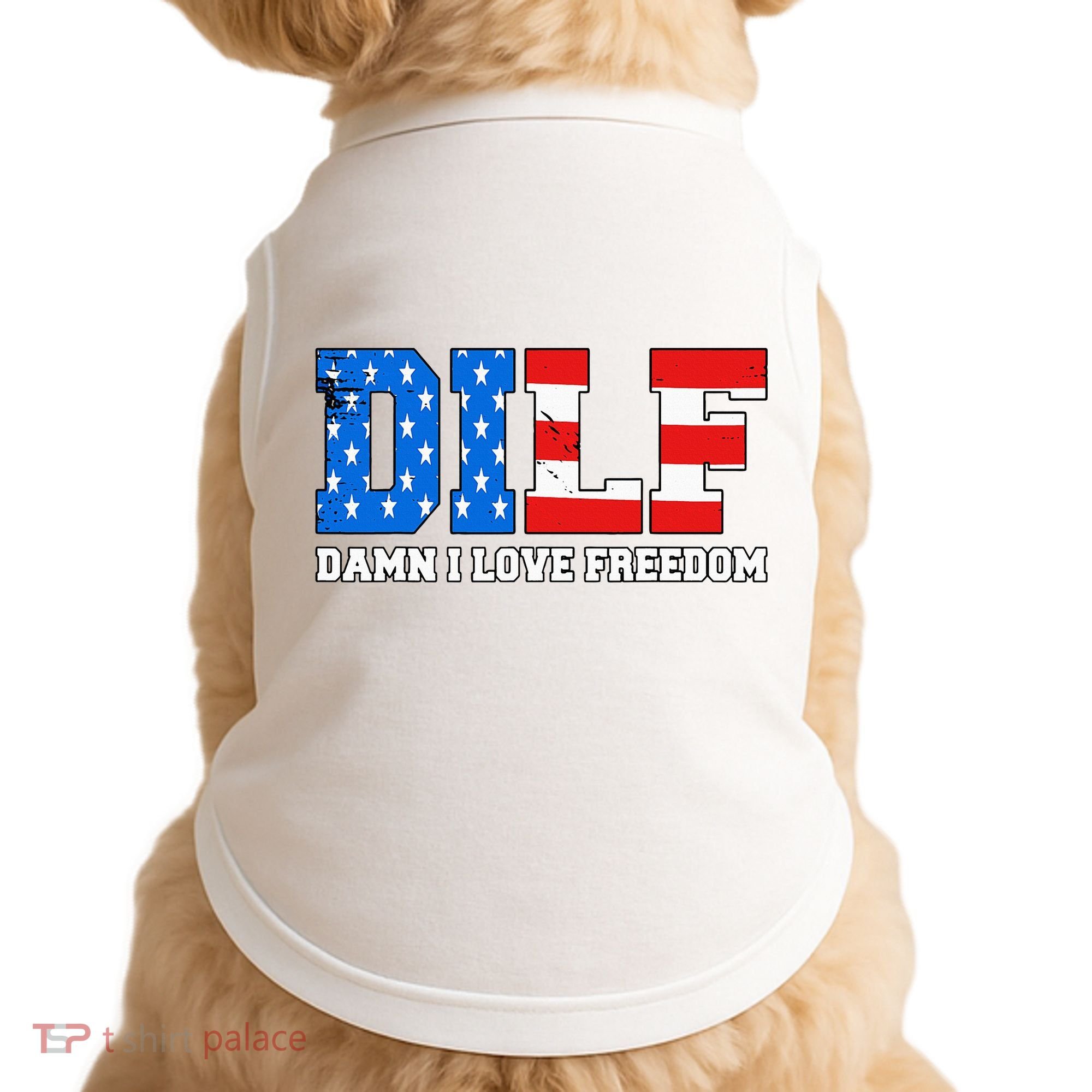 Dilf Damn I Love Freedom Doggie Tank